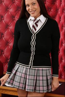 Elle Faye strips out her school uniform